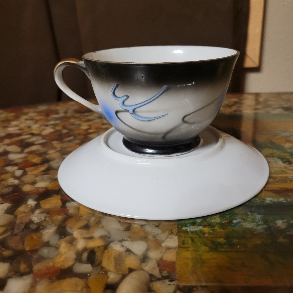 Vintage Hand Painted Nippon Moriage Dragonware‎ tea cup Victora Espresso size - Picture 7 of 15